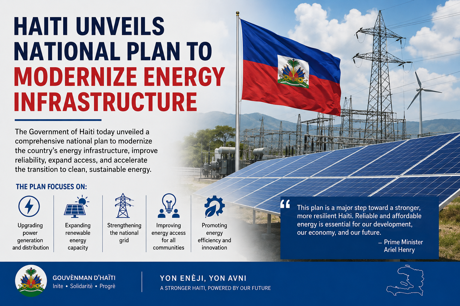 Haiti unveils national plan to modernize energy infrastructure